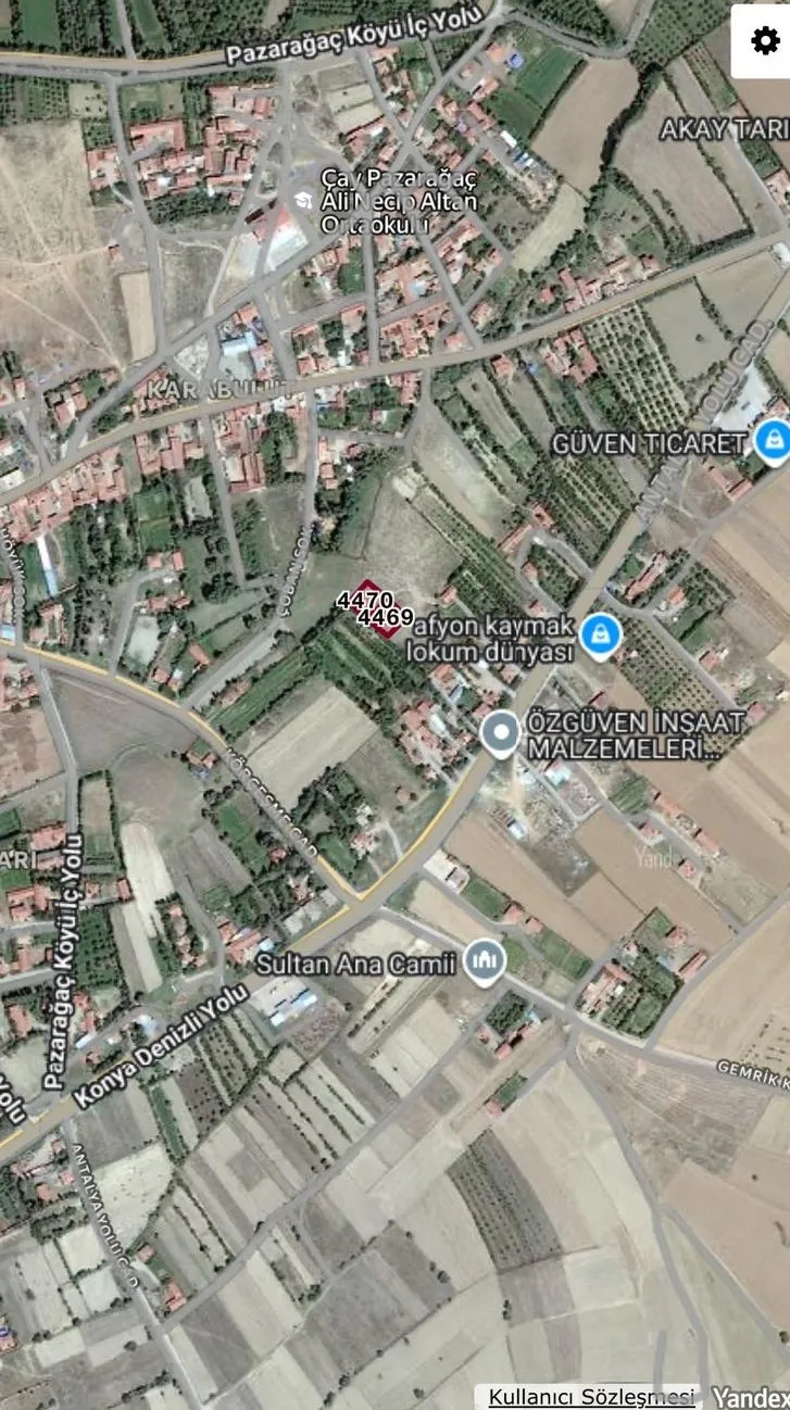 AYFON ÇAY PAZARAĞAÇ'DA 1482 M2 İKİ PARSEL SATILIK FIRSAT ARSALAR